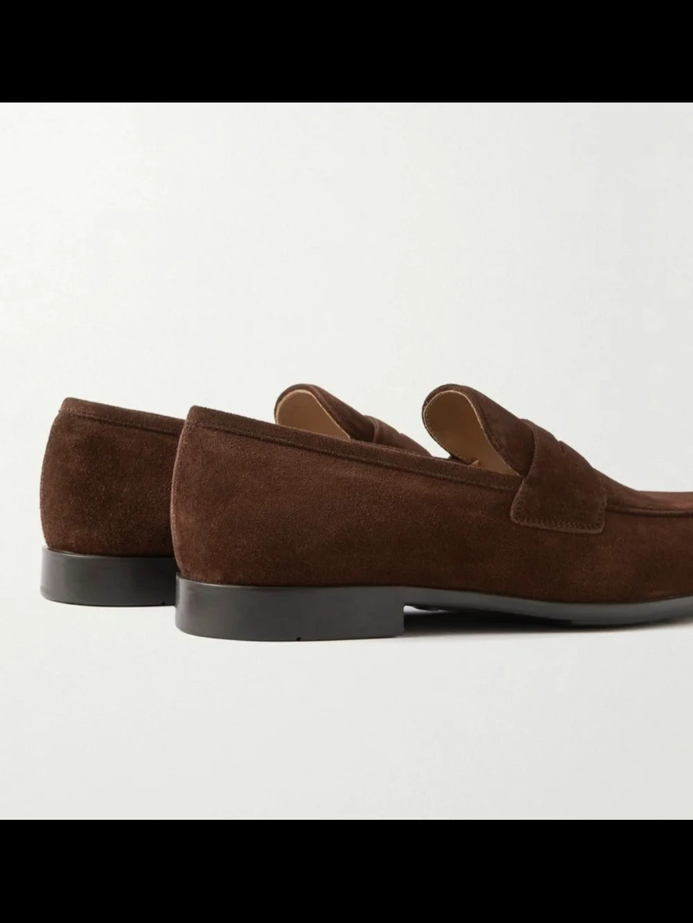 Salvatore Ferragamo Dark Brown Suede Penny Loafers